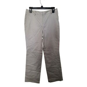 Talbots Straight Leg Trousers Womens 4 Beige Tan Stretch Cotton Work Pants